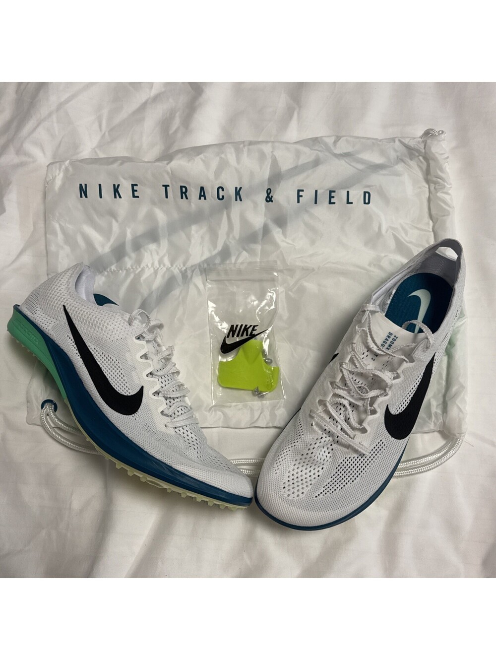 Nike ZoomX Dragonfly 2 White Electric Algae Teal Men’s Sz 12.5 - FD8413-102